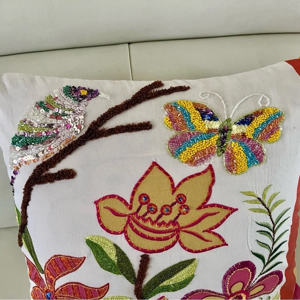 Floral Embroidered Pillow Cover Pier 1